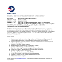 Peace Corps: Medical Officer (PCMO) 